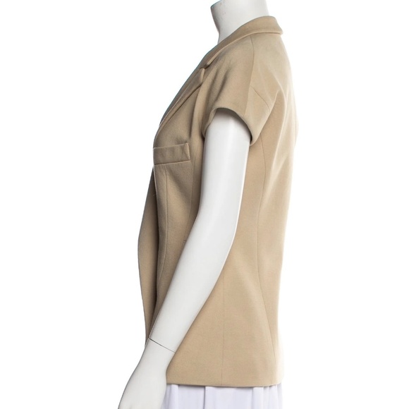 Yves St. Laurent Camel/Beige Cap Sleeve Knit Wrap Jacket - Picture 2 of 9